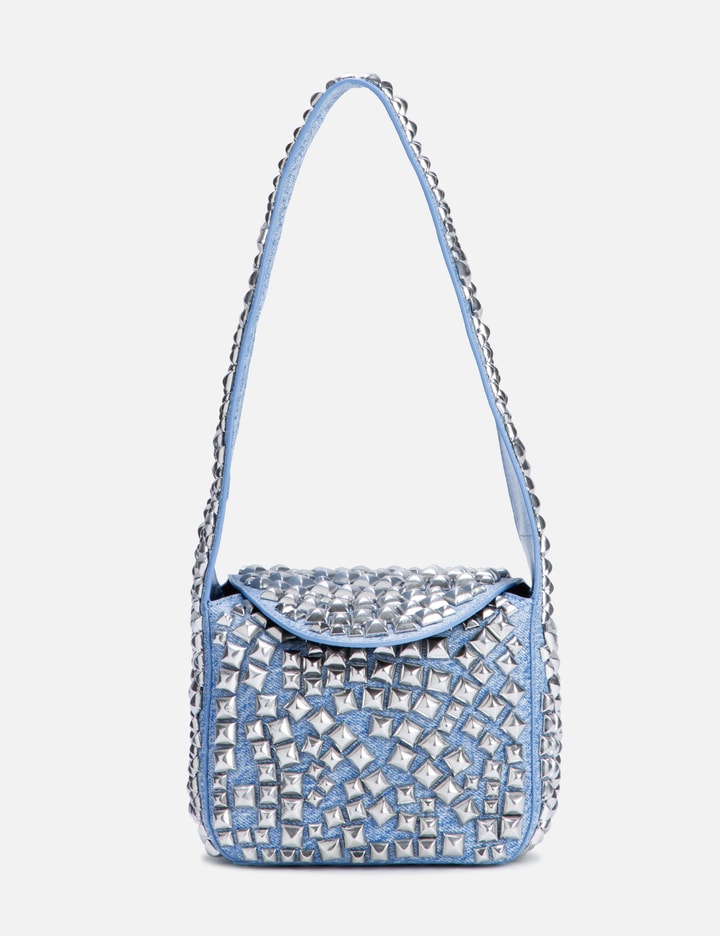 Alexander Wang Spike Small Hobo Bag In Studded Leather In Silver