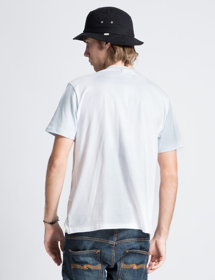 Off White/Light Blue Short Sleeve Colour Block T-Shirt Placeholder Image