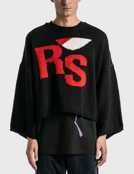 Raf Simons - ルーズフィット クロップド ウール ジャカード RS 