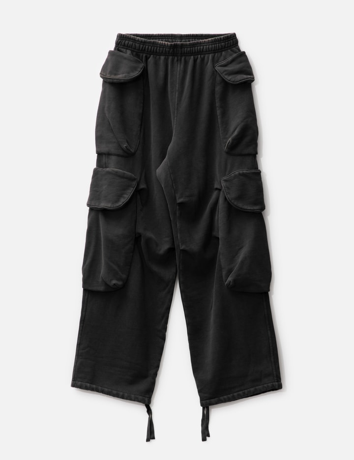 Entire Studios Gocar Pocketed Regular-fit Wide-leg Cotton-blend Cargo Trousers In Black