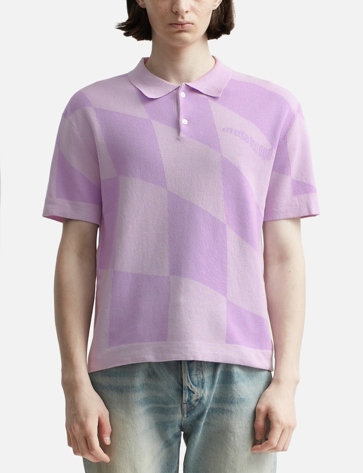 CHECKERED KNIT POLO SHIRT Placeholder Image