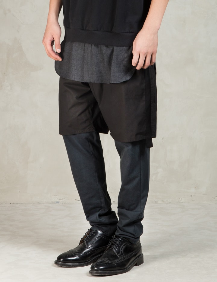 Soft Black Hybrid Lounge Pants with Poplin Shorts Placeholder Image
