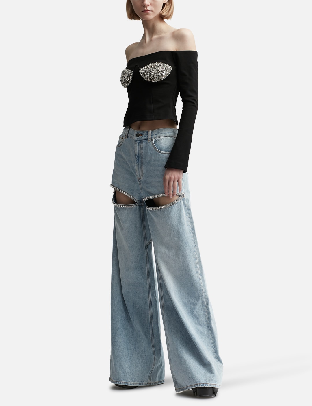 Embroidered Crystal Cup Long Sleeve Top view 16
