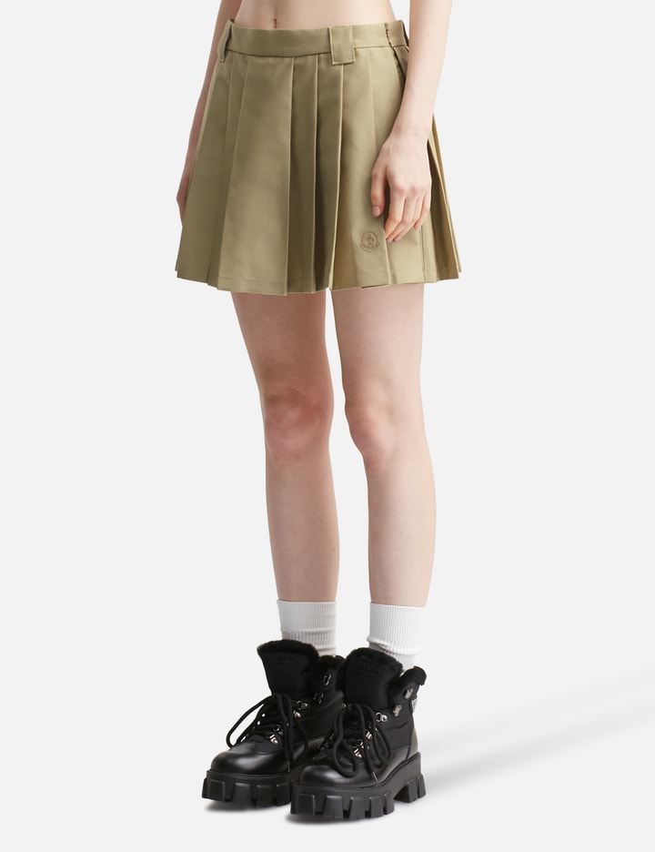Pleated Cotton Blend Mini Skirt Placeholder Image