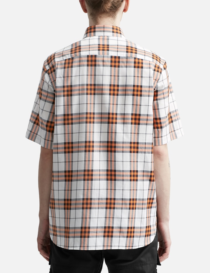 Shop Burberry Short Sleeve Check Shirt In White