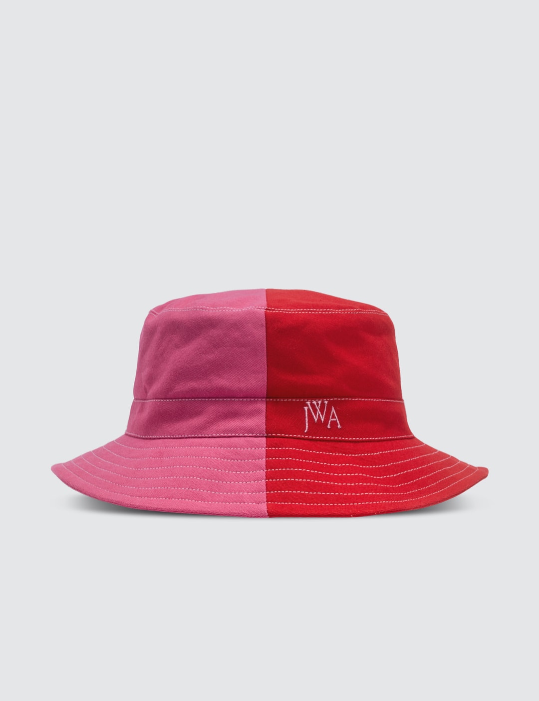 JW Anderson Red Pink Color-blocked Bucket Hat HBX