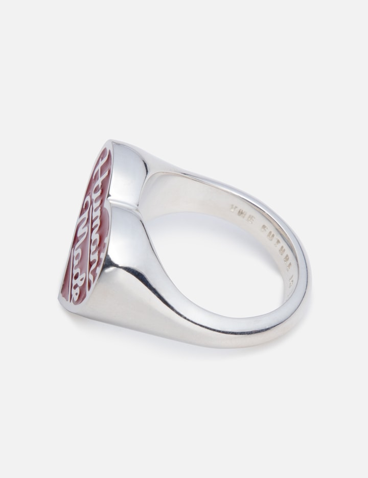 Shop Human Made Heart Silver Ring In Red