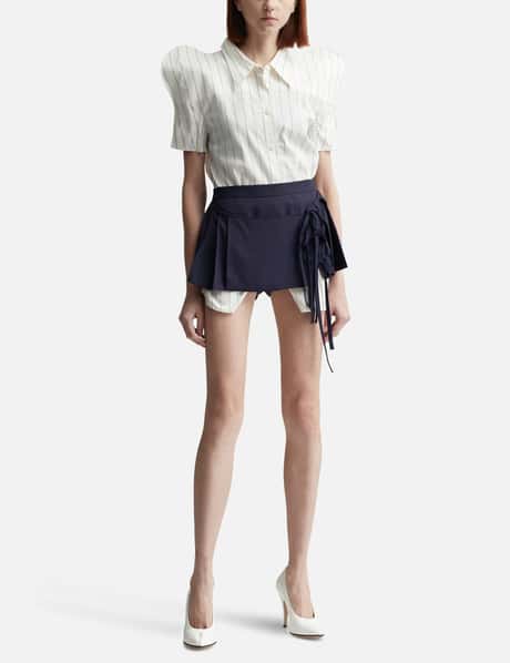 NAVY SIDE SLIT OPEN MICRO SKORTS view 11