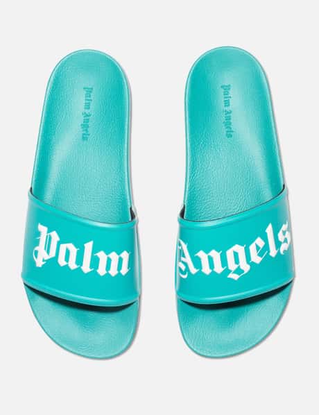 Palm Angels Unisex Light blue Pool Sliders Palm Angels Blue Logo Slides Palm Angels main image 4