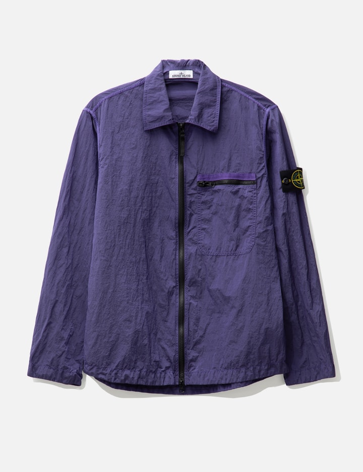 Shop Stone Island Nylon Metal In Econyl® Regenerated Nylon Overshirt In Purple