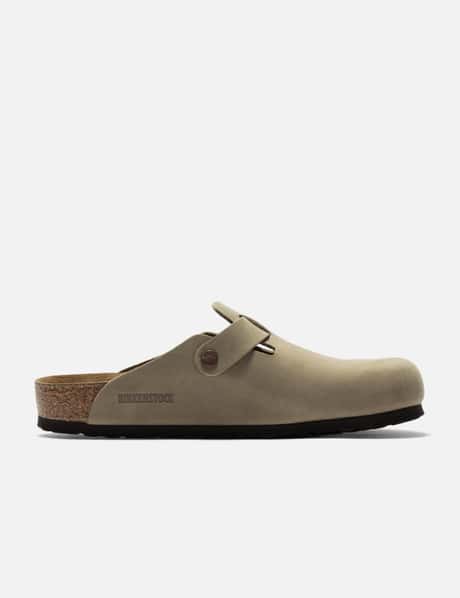 Birkenstock Boston Soft Footbed - Tobacco Brown nubuck clog with cushioned  cork footbed
