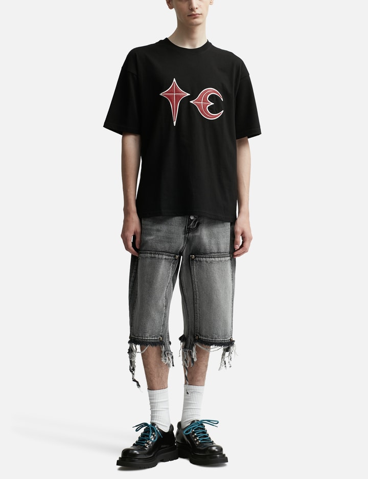 DOUBLE KNEE DENIM SHORTS Placeholder Image