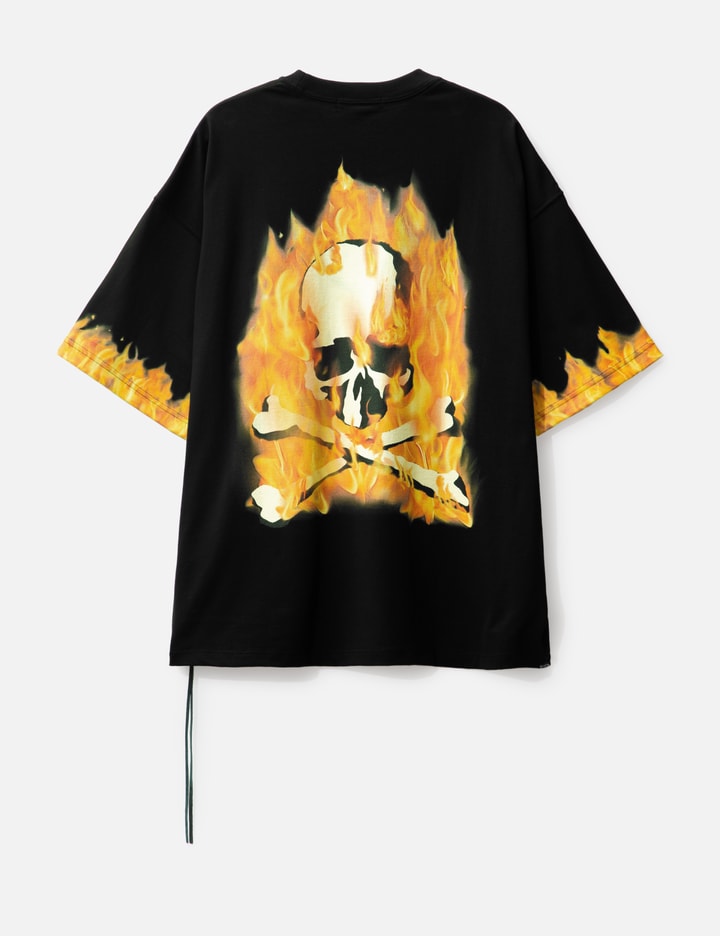 Shop Mastermind Japan Oversized Fire Short Sleeve T-shirt In Black