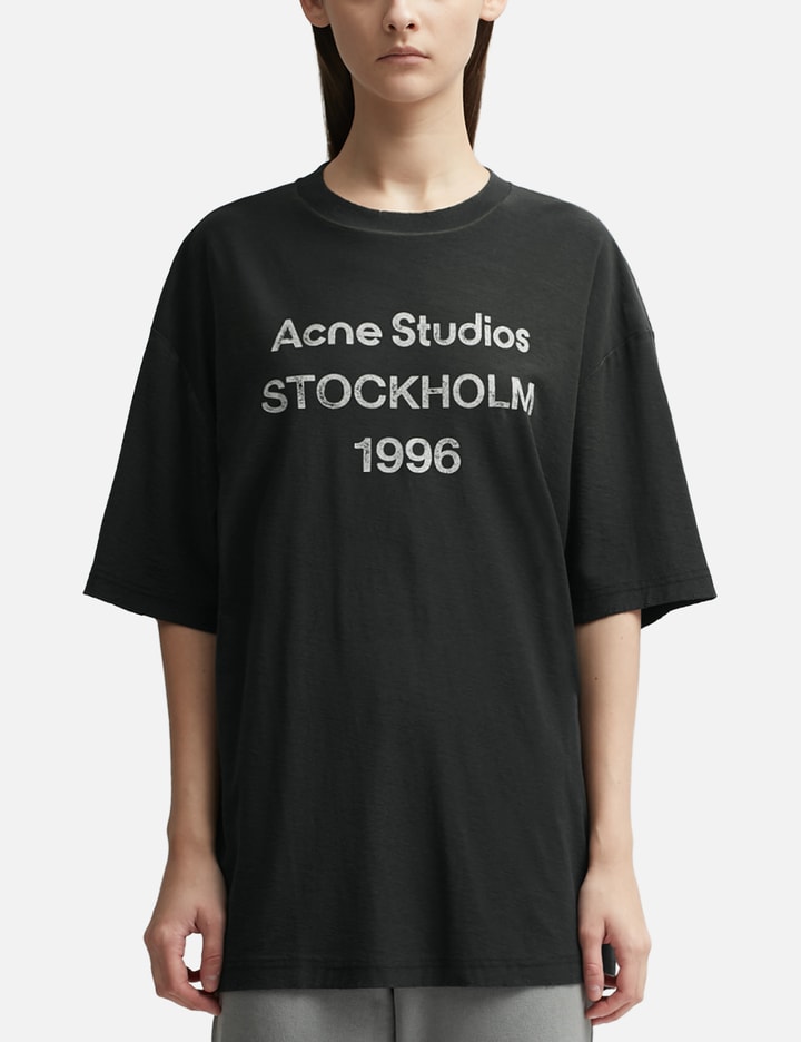 Acne Studios Logo T-shirt Faded Black In Black