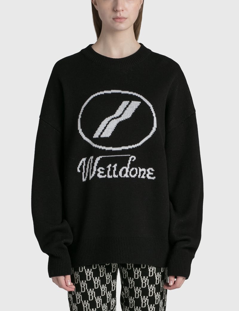 We11done Off-White Graphic Cardigan