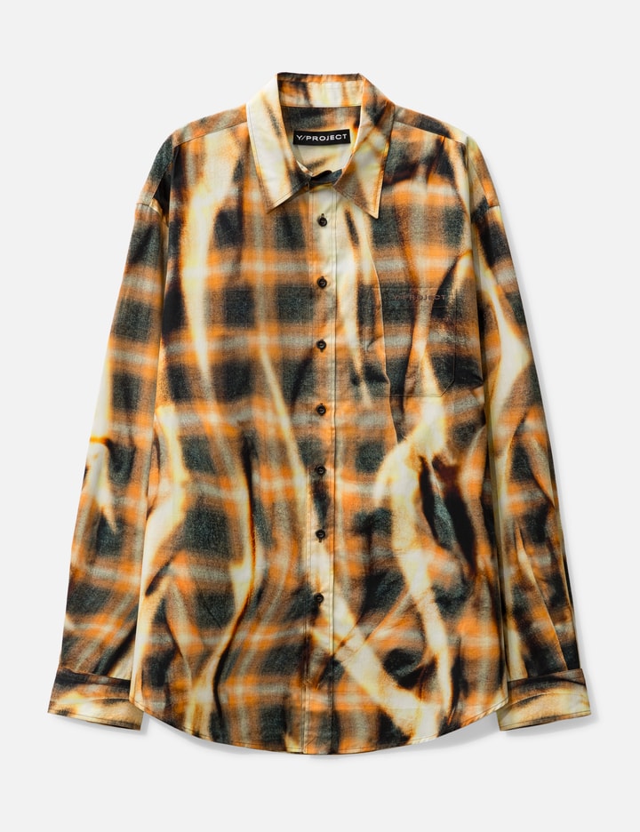 Shop Y/project Sun Bleach Check Shirt In Orange