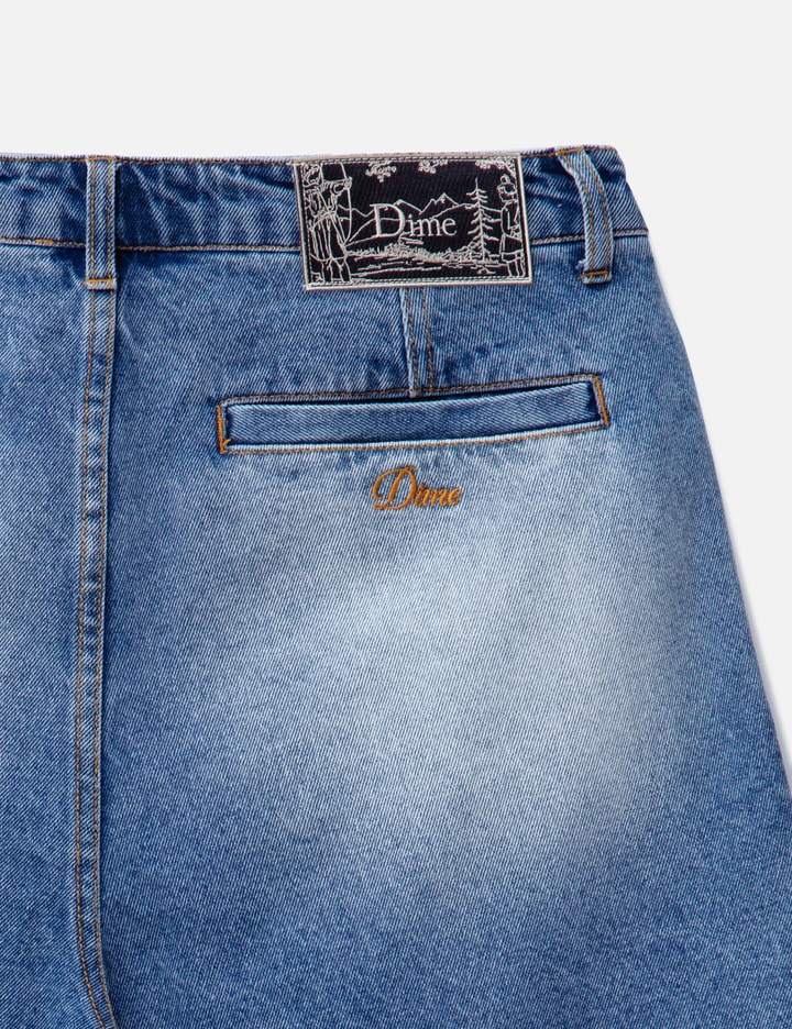 Pleated Denim Shorts Placeholder Image