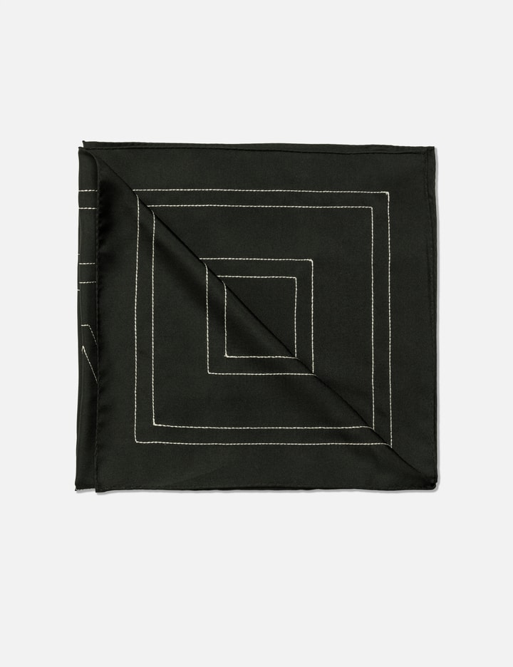 Embroidered Monogram Silk Scarf