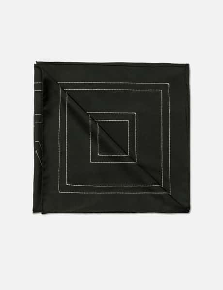 Embroidered Monogram Silk Scarf view 5