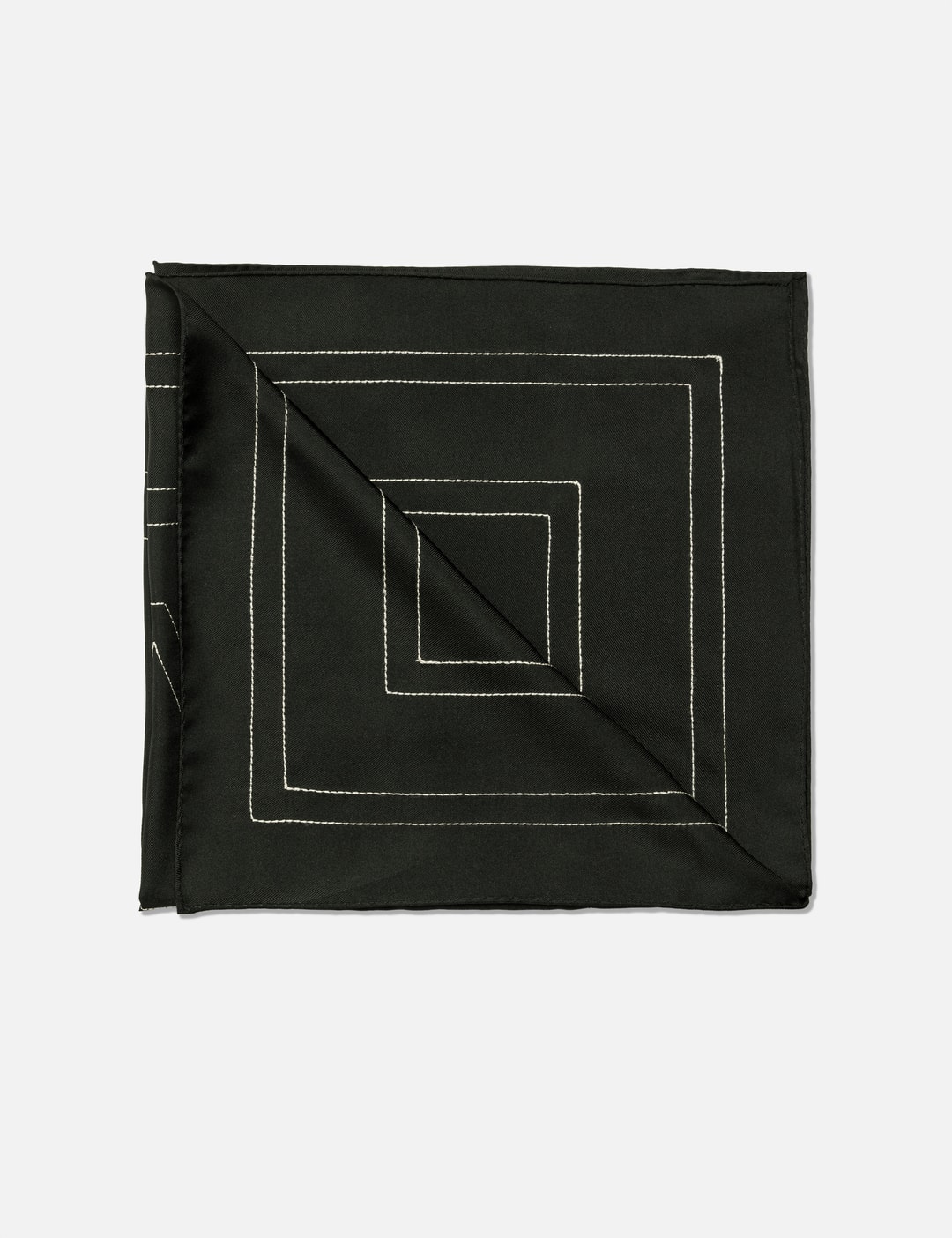 Embroidered Monogram Silk Scarf view 6