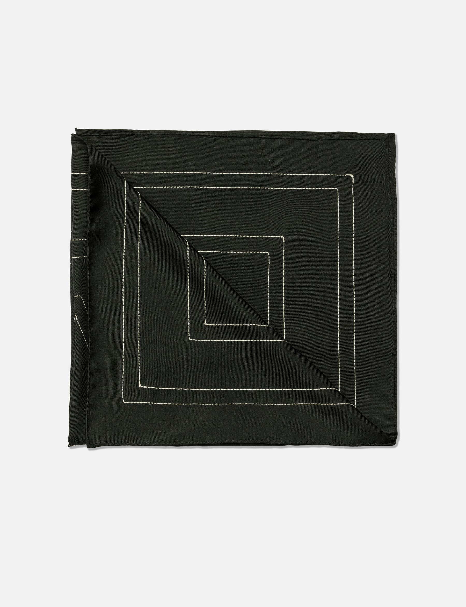 Embroidered Monogram Silk Scarf view 8