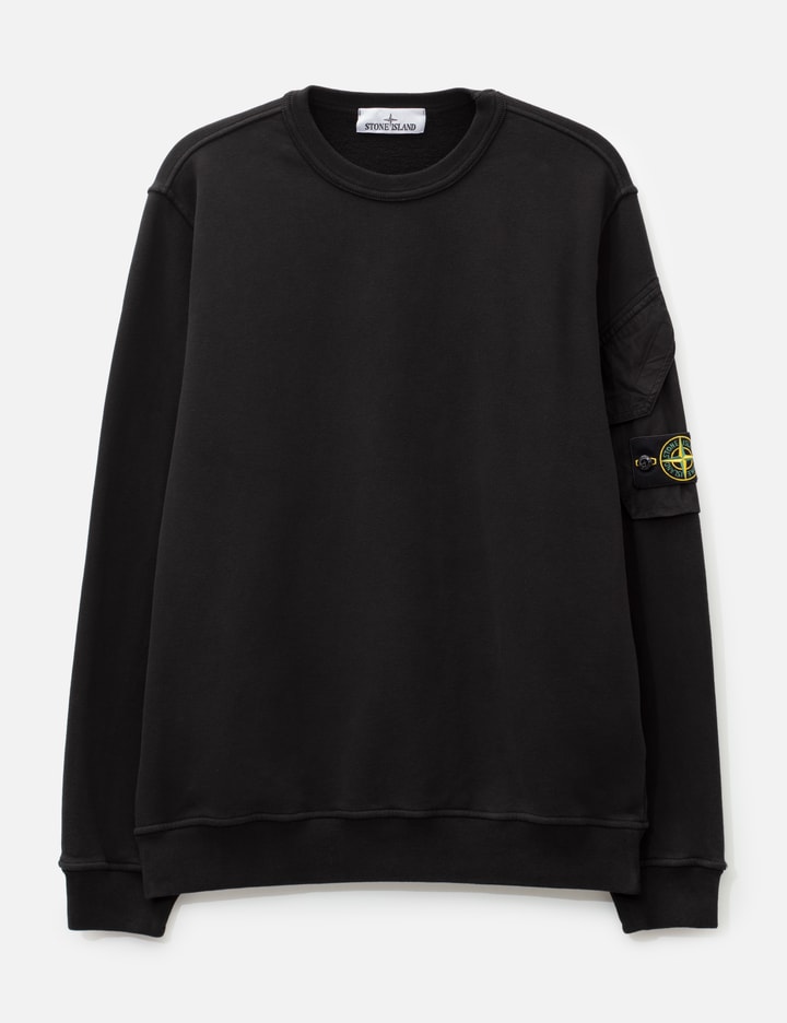 Stone Island Brushed Organic Cotton Fleece Crewneck Sweatshirt