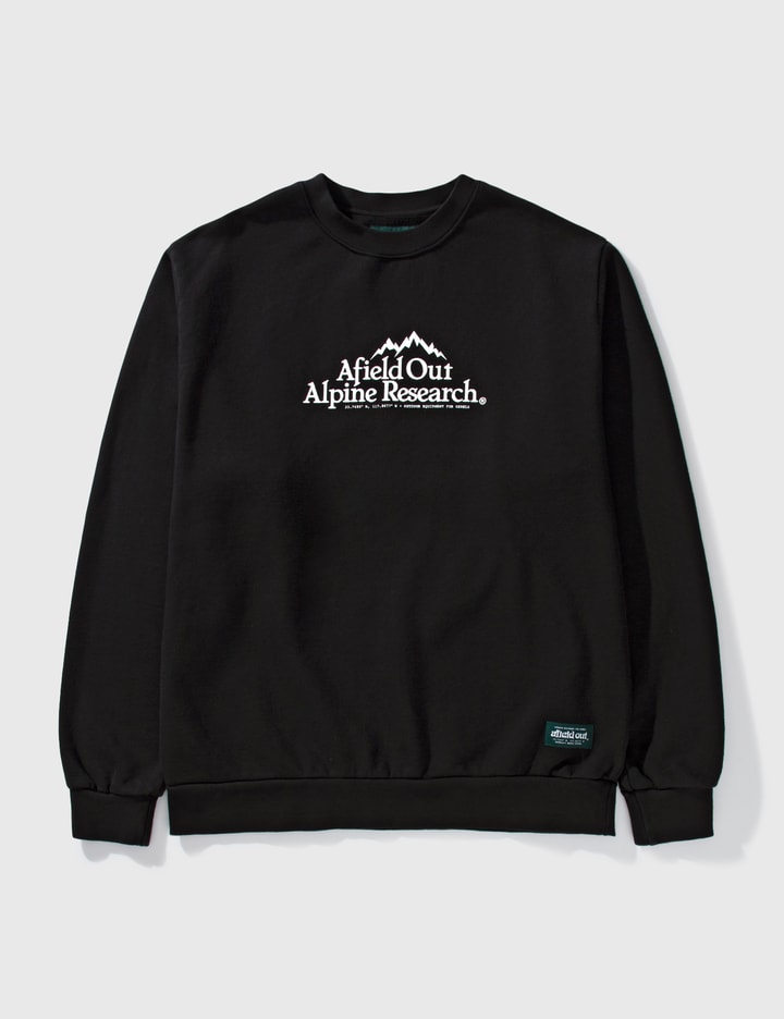 Afield Out Research Crewneck Sweatshirt In Black