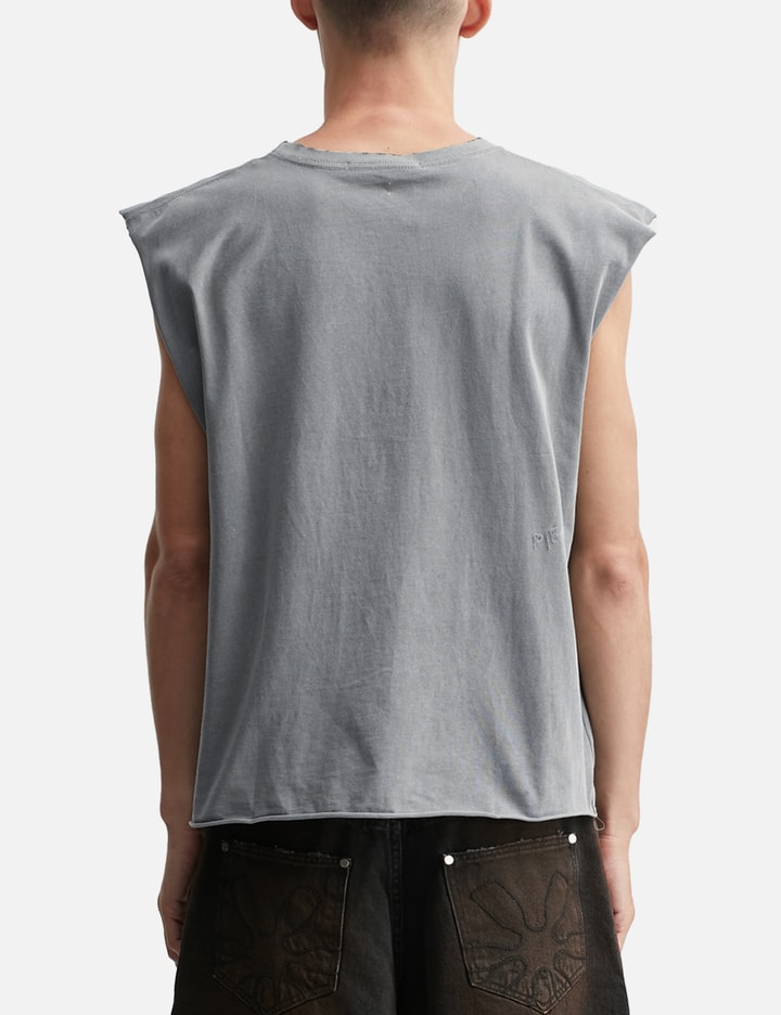 Oversized Raw Edge Sleeveless T-Shirt Placeholder Image