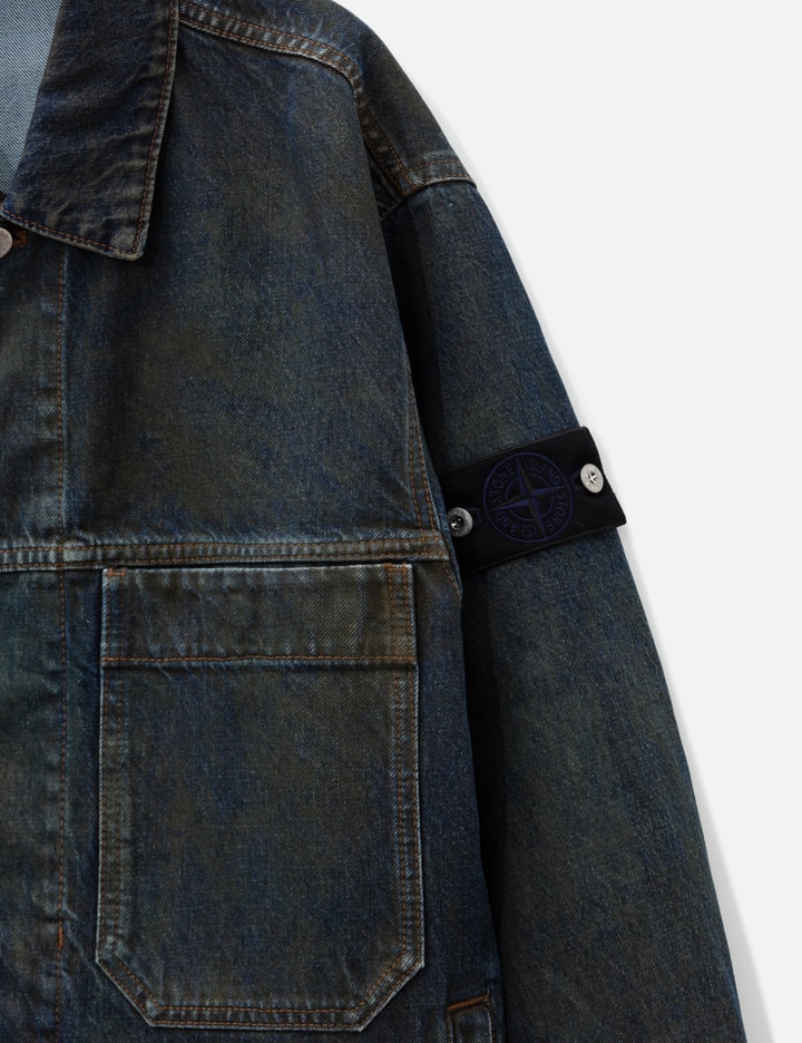 Stone Island Laser Pigment Indigo Denim Biker Jacket
