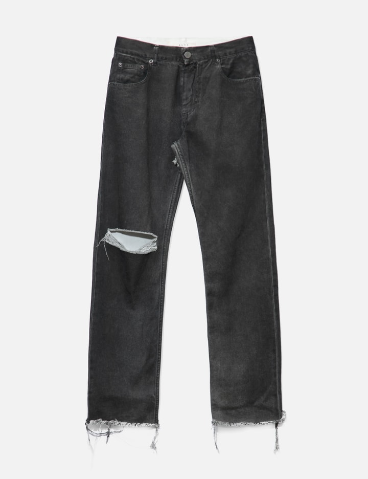 Alyx 1017  9sm Paint Print Destroyed Jeans In Black