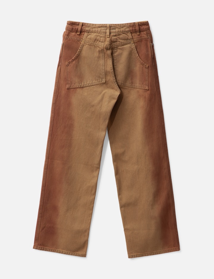 Shop Eckhaus Latta Wide Leg Jeans In Brown