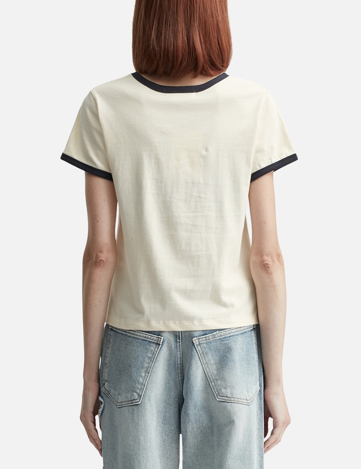 Deinet Line Logo Ringer T-shirt In White