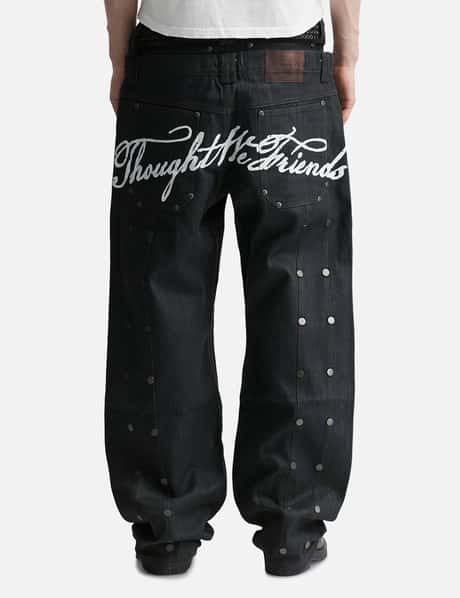 "Gideon" Double-Layered Workpants In Japanese Raw Blue Denim view 12