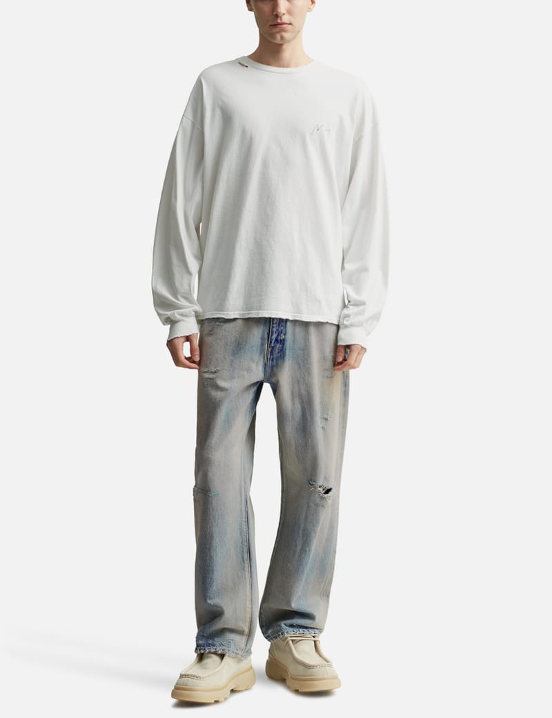 Ancellm Damage Denim Straight 5P 別注 ANCELLM DAMAGE SELVEDGE 