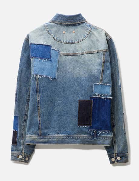 Andersson Bell Patchwork Button-Up Denim Jacket - Blue