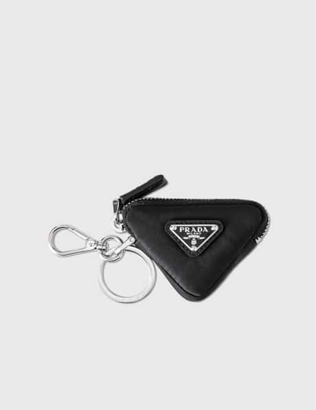Prada Triangle Plaque Mini Pouch Keychain