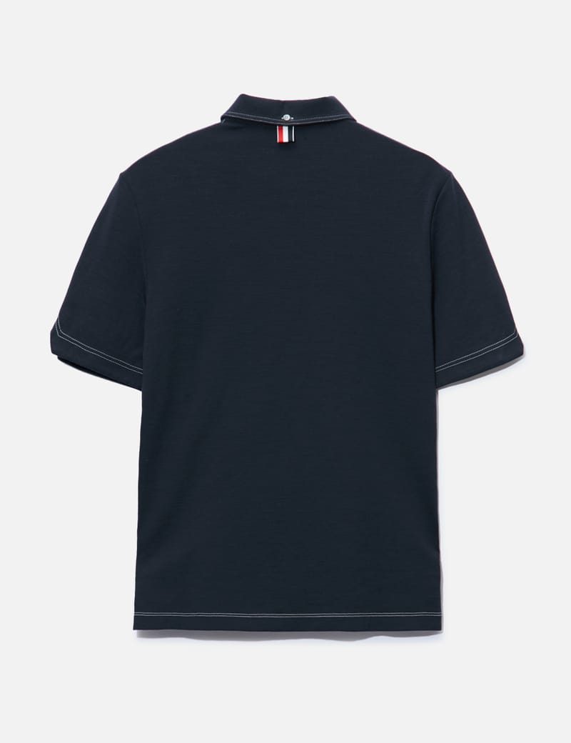 Prada drop-shoulder cotton polo shirt - Blue