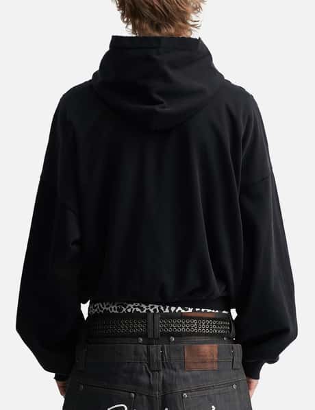 "Soloman" Embroidered Hoodie In Washed Black view 12