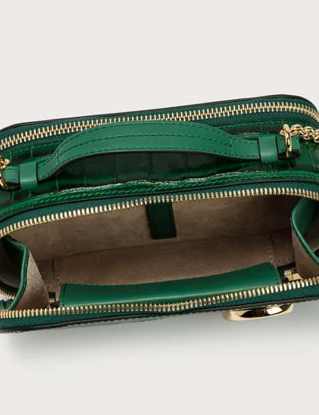 Chloe Woodsy Green Crocodile-Embossed Mini Vanity C Bag