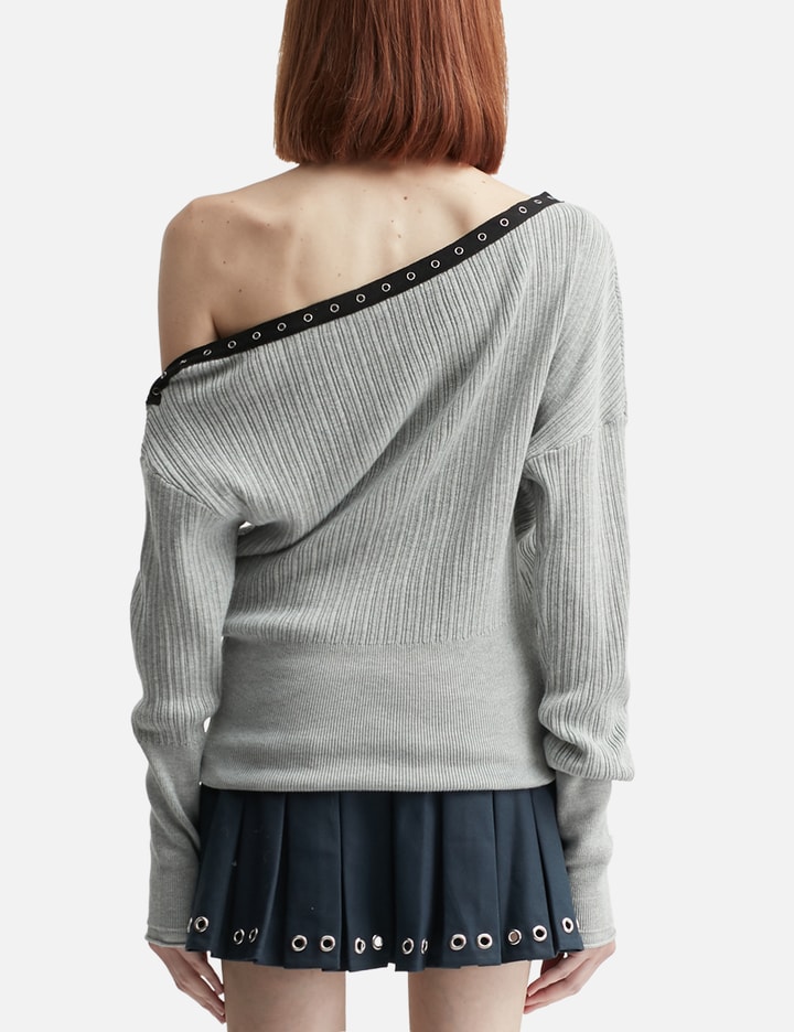 Asymmetric Eyelet Knit Top Placeholder Image