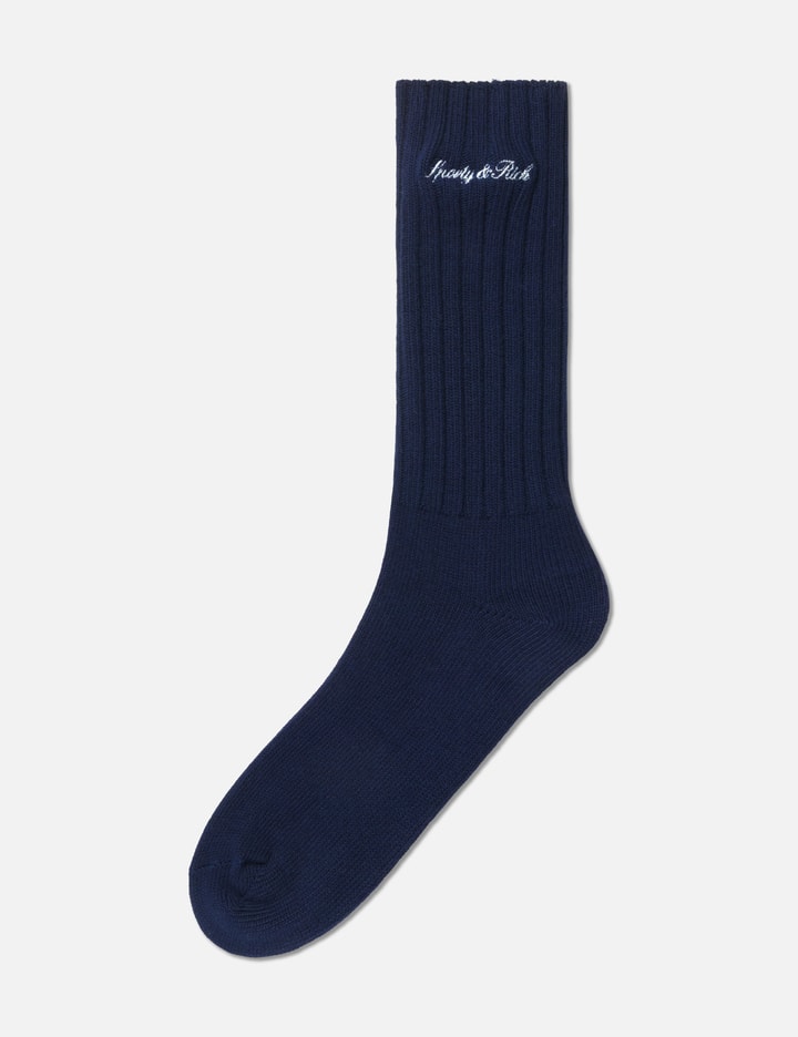 Sporty & Rich Signature Logo Rib Socks