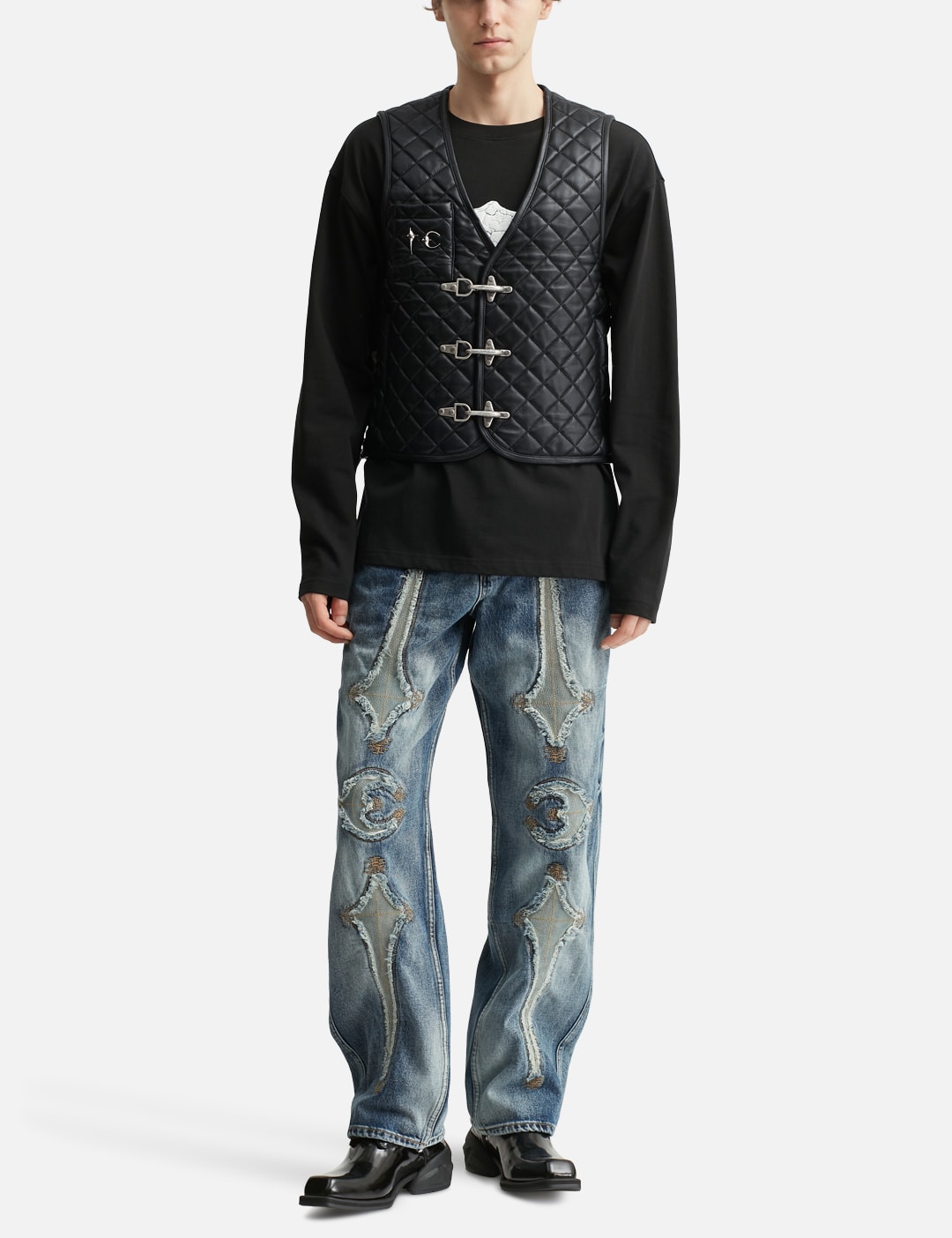 TC Bone Leather Quilted Vest view 16