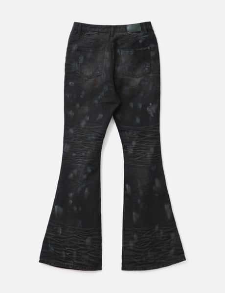 Undermycar - Mud Destroyed Wide Flare Jeans | HBX