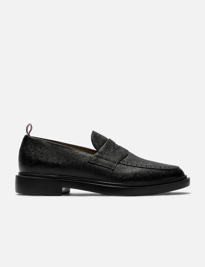 Black Pebble Grain Rubber Sole Penny Loafer Placeholder Image