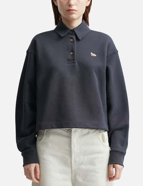 Maison Kitsuné Baby Fox Cropped Polo Sweatshirt