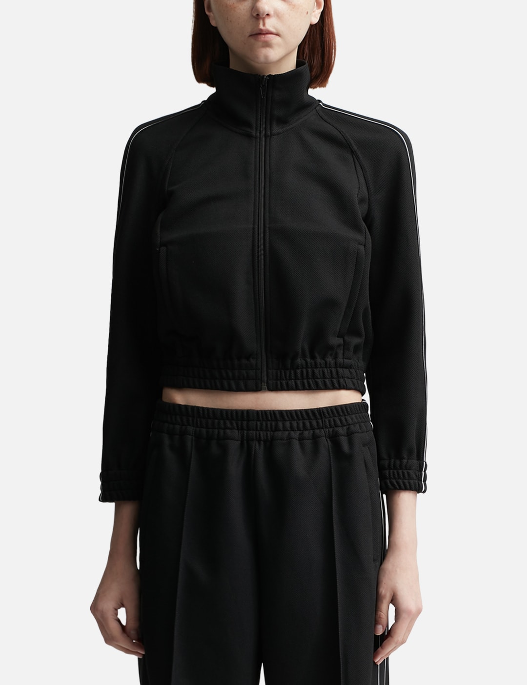 Cropped Track Jacket With Logo Tape In Pique view 13