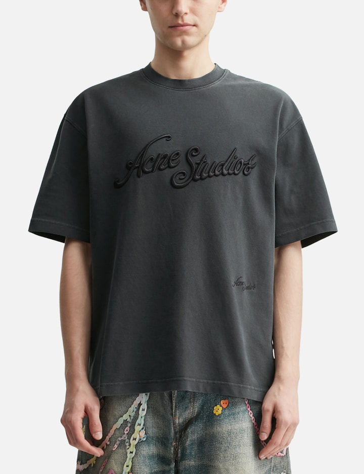 Acne Studios Black Relaxed Fit Logo T-shirt