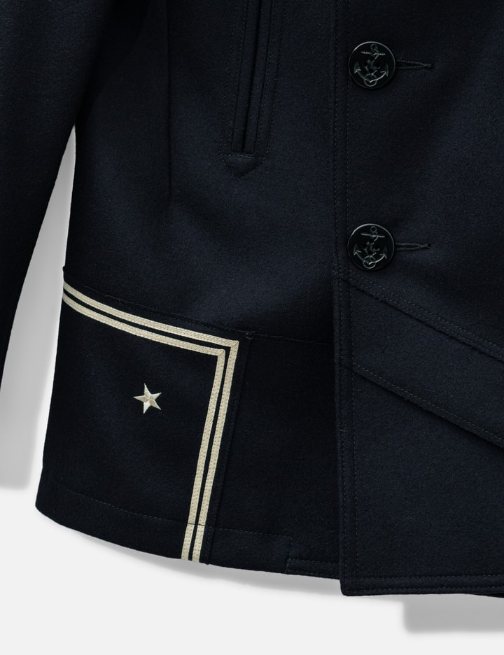Junya Watanabe Man Junya Watanabe Man X Rebuild By Needles Irregular Patchwork Wool Navy Peacoat