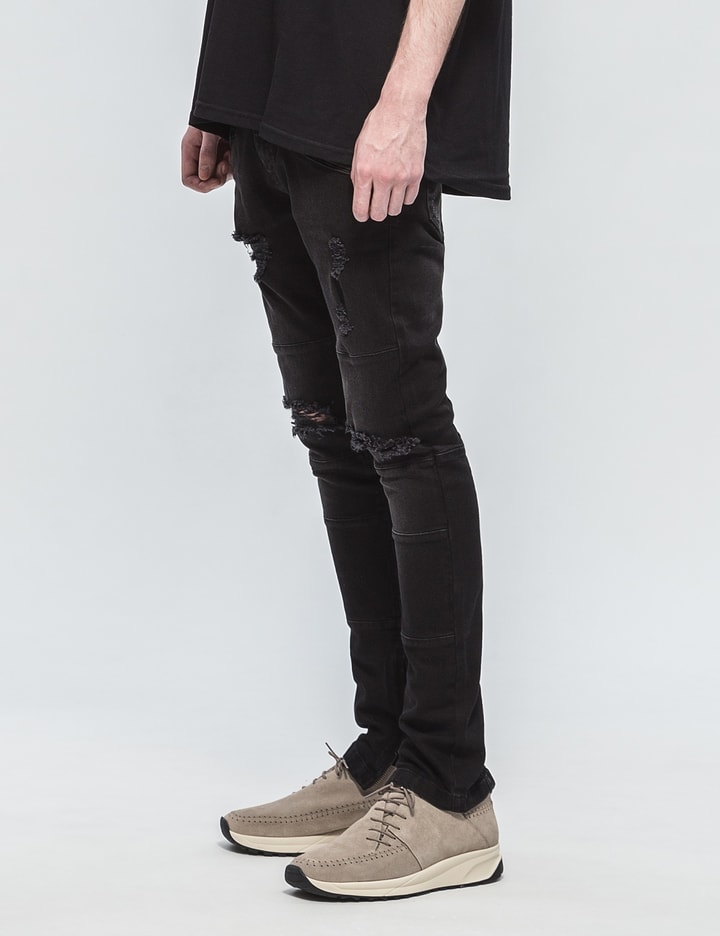 Ripped Biker Denim Jeans Placeholder Image