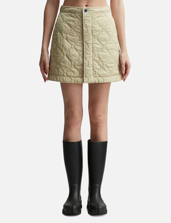 Burberry Quilted Nylon Mini Skirt In Green